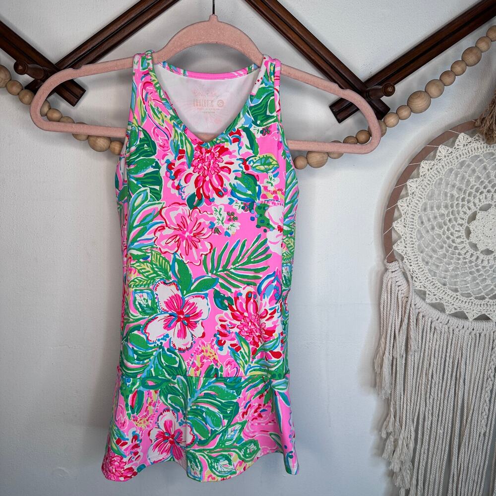 Lilly Pulitzer Vibrant Pink Green Floral Dress